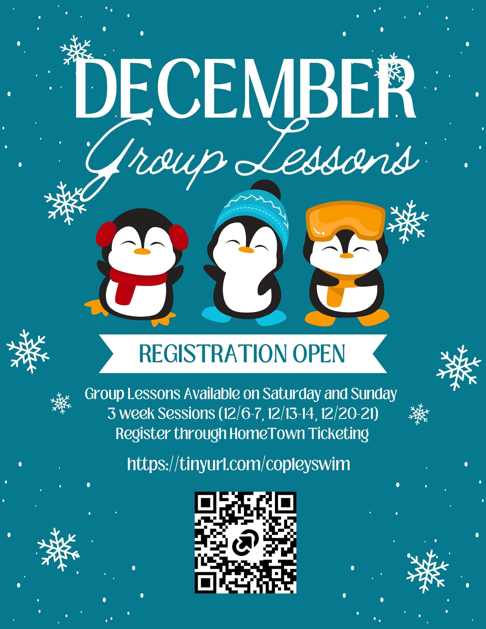Blue And White Illustrative Winter Party Flyer